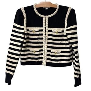 J. Crew | Cardigan Sweater Odette Lady Jacket Striped Boucle Preppy- XS